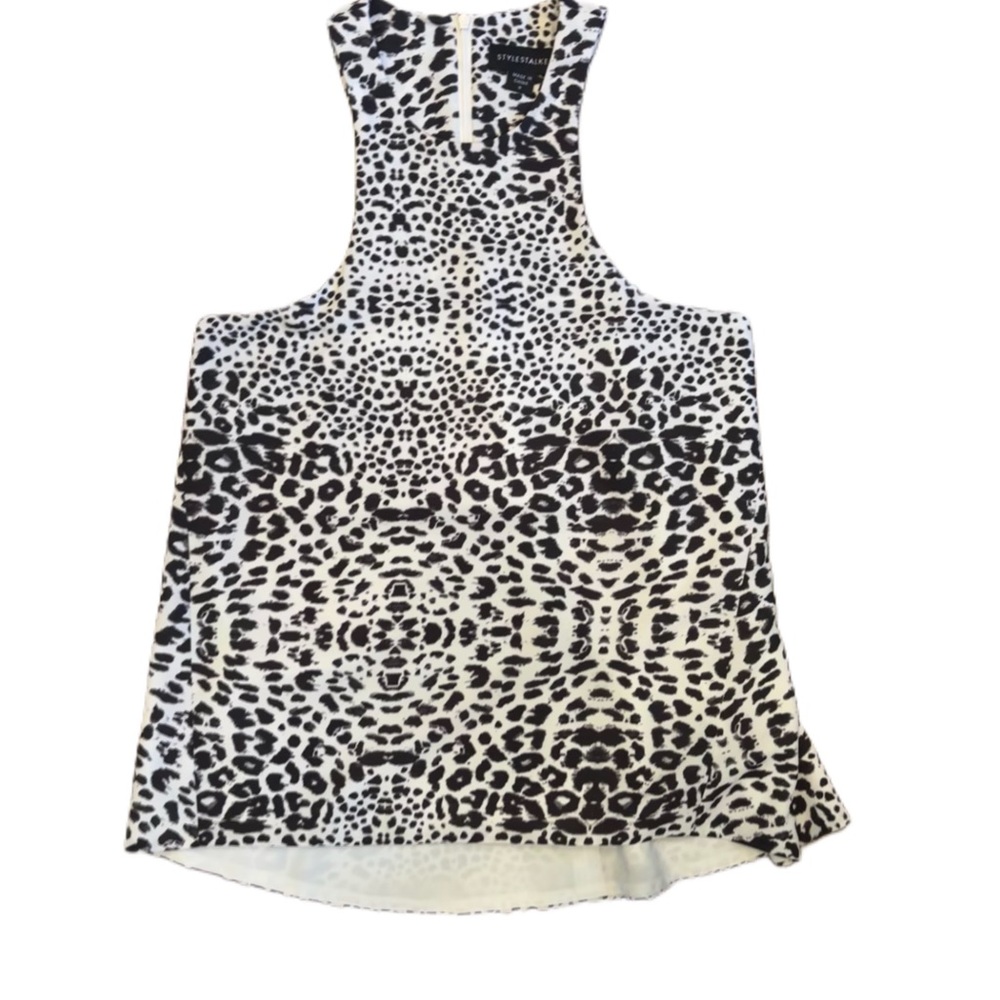 Black and White Leopard Print Tank Top